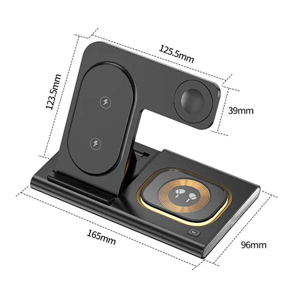 WIRELESS MAGNETIC CHARGER 3-IN-1 For iPhone, Apple Watch/Samsung Galaxy Watch