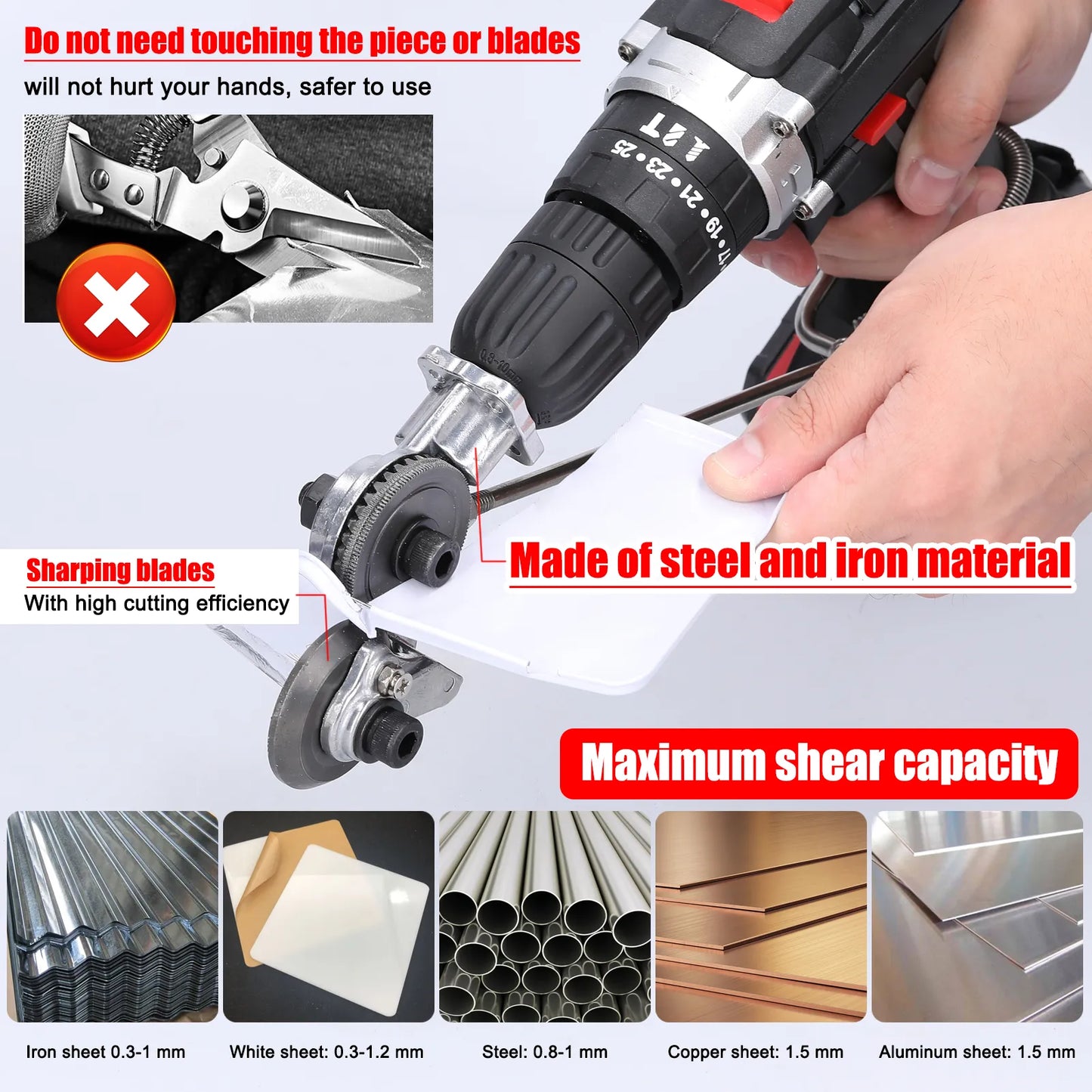 Electric Drill Shears Attachment Cutter Nibbler