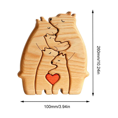 Create Cherished Memories with a Personalized Wooden Bear Family Puzzle!