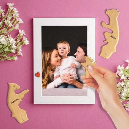 Create Cherished Memories with a Personalized Wooden Bear Family Puzzle!
