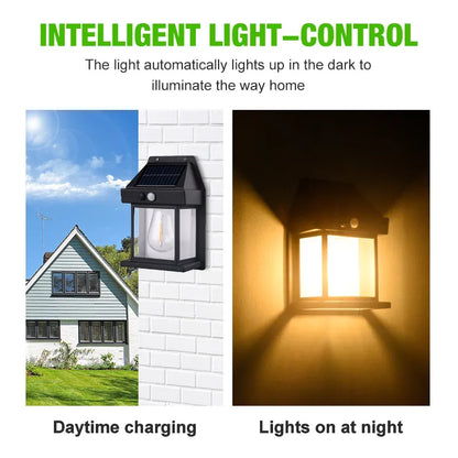 LumiGuard Surveillance Bulb™: Outdoor Solar Wall Lamp