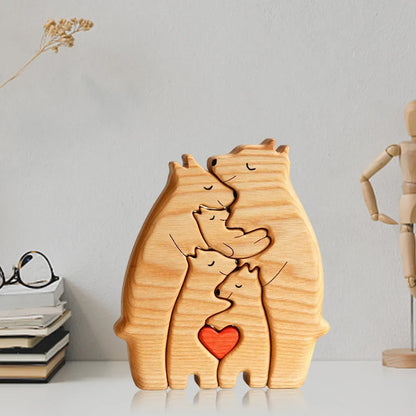 Create Cherished Memories with a Personalized Wooden Bear Family Puzzle!