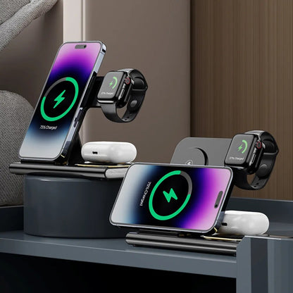 WIRELESS MAGNETIC CHARGER 3-IN-1 For iPhone, Apple Watch/Samsung Galaxy Watch